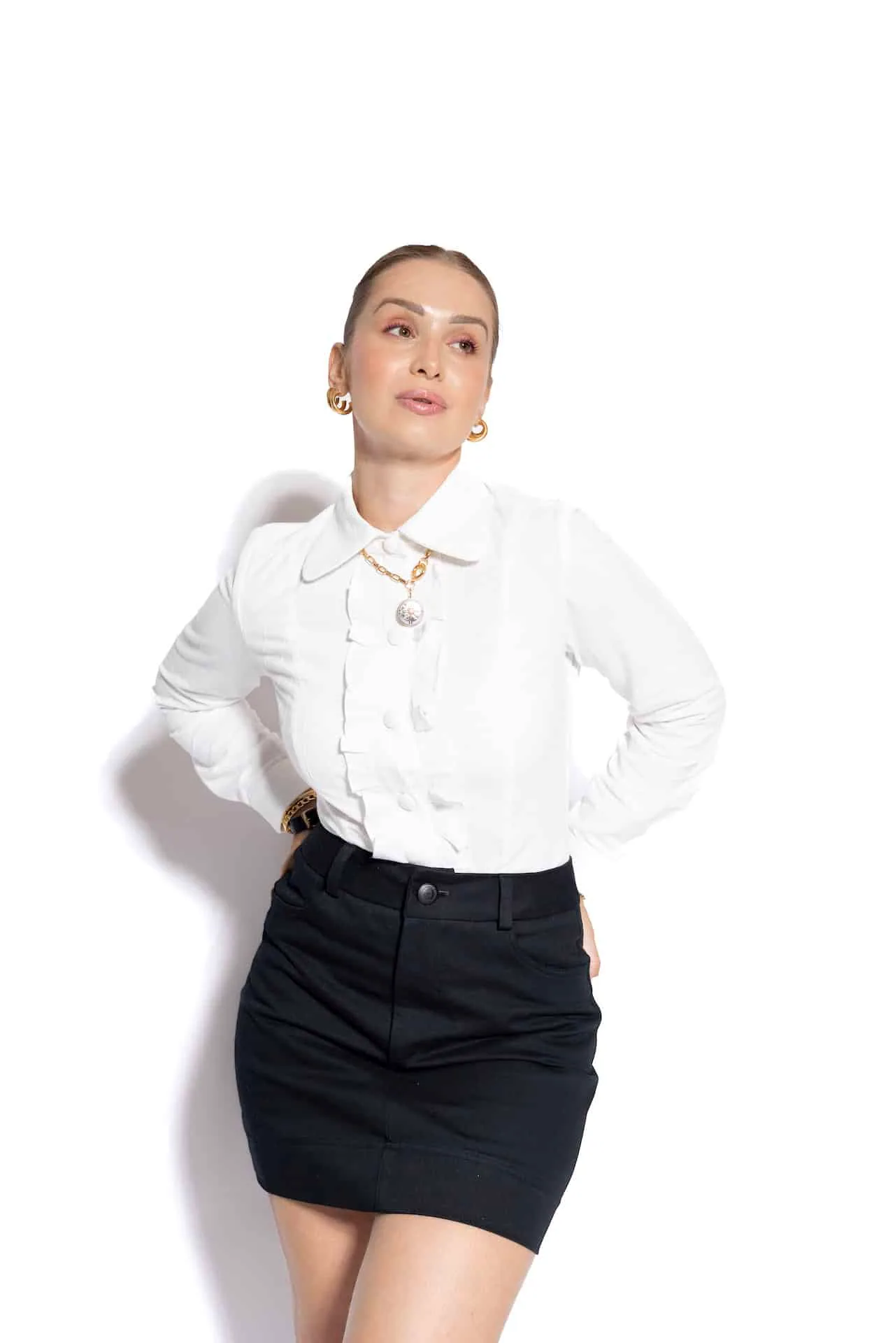 Camisa com Babado Franzido na Vista — foto 1 de 5