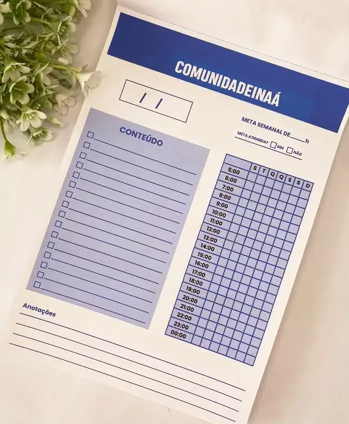 BLOCO CRONOGRAMA DE ESTUDOS INAÁ — foto 2