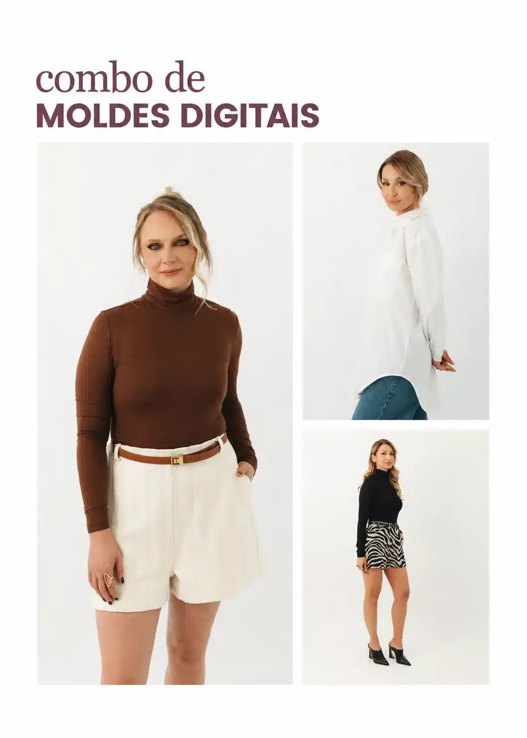 Molde Digital – Combo Cacharrel Olímpia + Shorts Diana + Camisa Hibisco — foto 1
