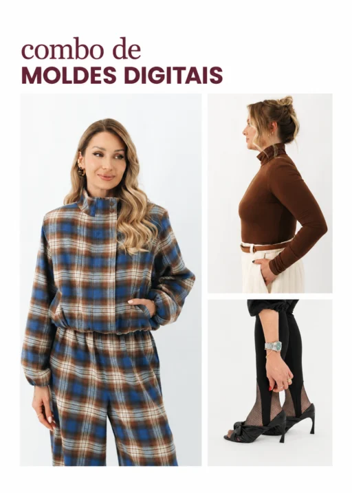 Molde Digital – Combo Legging Frida + Cacharrel Olímpia + Jaqueta Garden